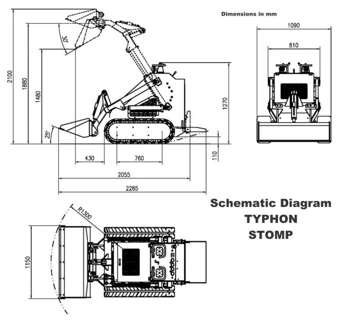 TYPHON STOMP 1,800lbs Mini Skid Steer 23HP Gas EPA Engine USA